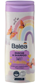 BALEA BABY гель для душа и шампунь 300ML SWEET BUTTERFLY/фруктово-сладкий аромат