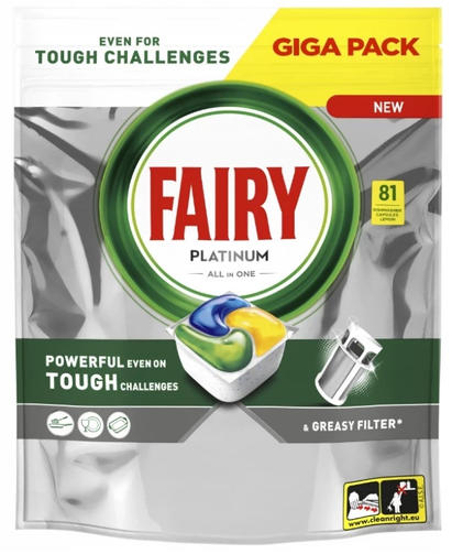 FAIRY 81шт PLATINUM ALL in ONE LEMON /таблетки для посудомоечных машин