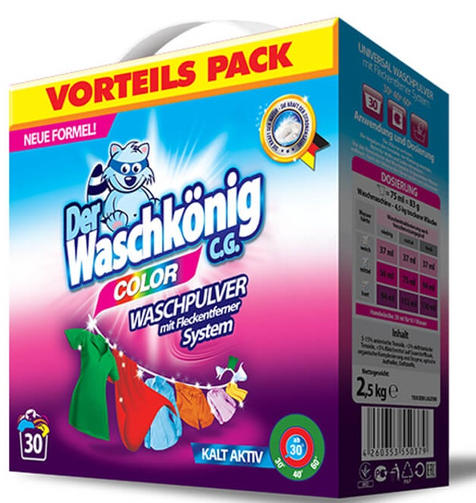DER WASCHKONIG C.G.стиральный порошок 2,4 кг COLOR/32 стирки