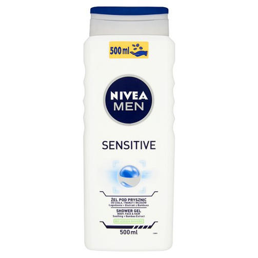 NIVEA гель для душа 500ML MEN SENSITIVE/Чувствительная кожа
