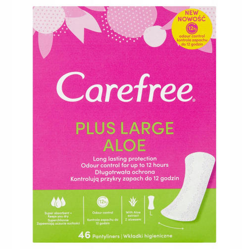CAREFREE ежедневные прокладки LARGE PLUS ALOE 46 шт