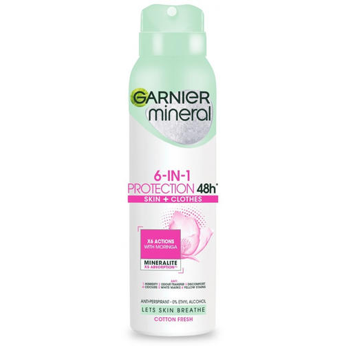 GARNIER WOMAN DEO SPRAY 150 ML PROT 6 COTTON FRESH/дезодорант-спрей Свежесть хлопка
