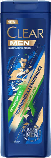 CLEAR 400ML шампунь MEN СИЛА ДУХА чемпионская коллекция/ активспорт 2 в 1