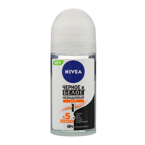 NIVEA дезодорант ролик 50 ML ЧЕРНОЕ И БЕЛОЕ НЕВИДИМЫЙ EXTRA
