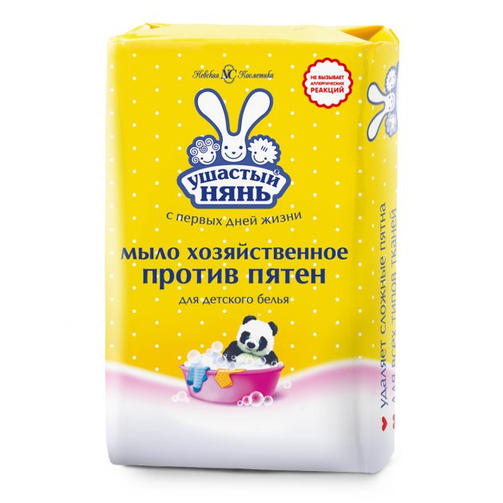 УШАСТЫЙ НЯНЬ мыло хозяйственное ПРОТИВ ПЯТЕН 180 гр
