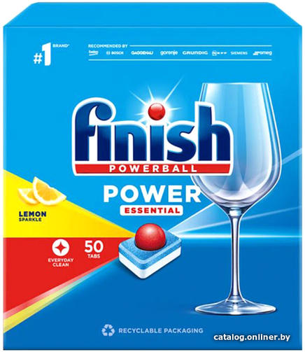 FINISH Tabs 50 Power Essential LEMON/для посудомоечных машин