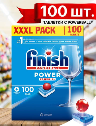 FINISH Tabs 100 Power Essential REGULAR/для посудомоечных машин