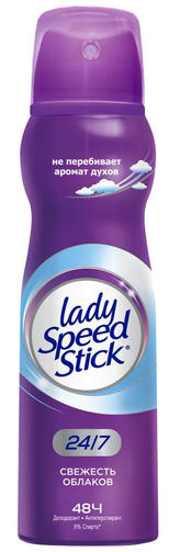 LADY SPEED STICK 150 мл СВЕЖЕСТЬ ОБЛАКОВ/дезодорант-спрей