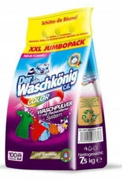 DER WASCHKONIG C.G.стиральный порошок 7,5 кг COLOR/100 стирок(пакет)
