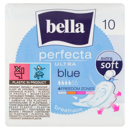 BELLA гигиенические прокладки PERFECTA BLUE 4 капли 10 шт