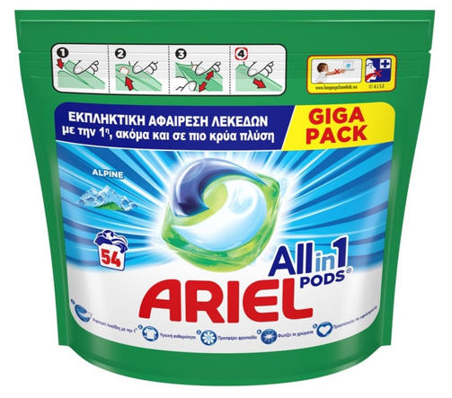 ARIEL 54 ALPINE/капсулы для стирки
