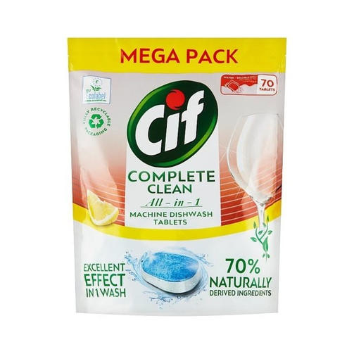 CIF таблетки для посудомоечной машины 70 шт COMPLETE all-in-one LEMON