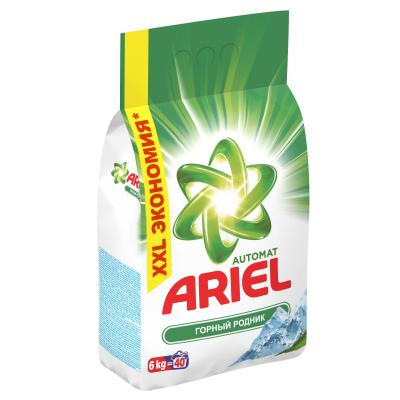 ARIEL 6кг стиральный порошок ГОРНЫЙ РОДНИК для белого/автомат