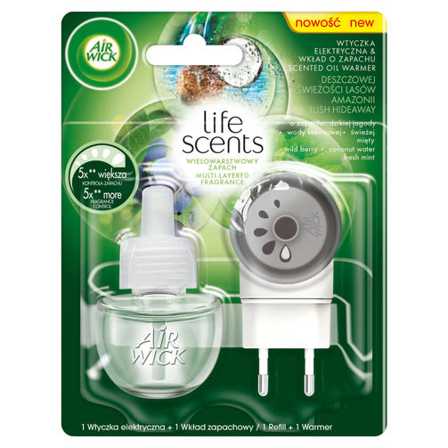 AIR WICK электрический освежитель воздуза 19ML DESZCZOWA ŚWIEŻOŚĆ/комплект Свежесть Тропич. Лесов