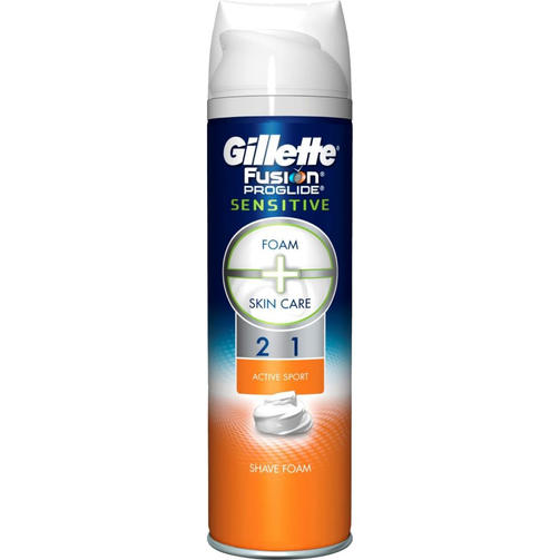 GILLETTE 200 ML пена для бритья FUSION SENSITIVE
