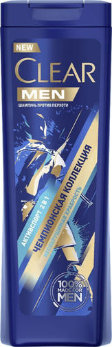 CLEAR 400ML шампунь MEN НЕСОКРУШИМАЯ ХРАБРОСТЬ чемпионская коллекция/ активспорт 2 в 1