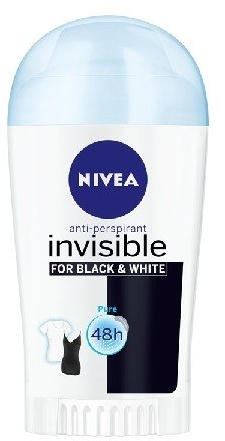NIVEA дезодорант стик 40ML DEO STICK WOMEN INVISIBLE B&W PURE