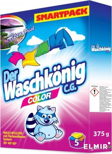 DER WASCHKONIG C.G.стиральный порошок 375 гр COLOR/5 стирок