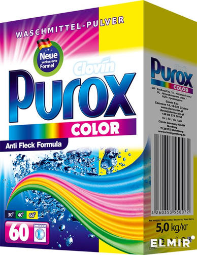 PUROX стиральный порошок 5 кг COLOR(коробка)/60 стирок