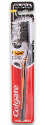 COLGATE CHARCOAL DOUBLE ACTION зубная щетка средняя