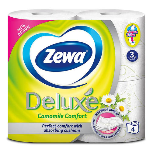 ZEWA DELUXE туалетная бумага 3-слойная 4 рулона РОМАШКА