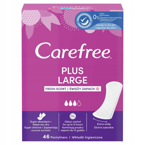 CAREFREE ежедневные прокладки LARGE PLUS FRESH 46 шт