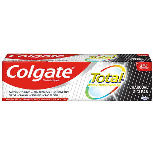 COLGATE 75ML TOTAL CHARCOAL&CLEAN/антибактериальная/зубная паста