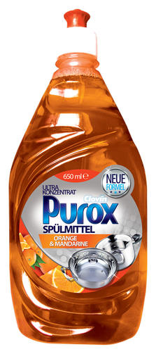 PUROX средство для мытья посуды ORANGE&MANDARINE 650 ML (Апельсин и Мандарин)