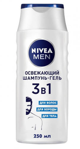NIVEA шампунь 250ML MEN ОСВЕЖАЮЩИЙ