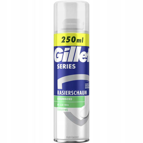 GILLETTE 250 ML пена для бритья SERIES SENSITIVE с алоэ вера