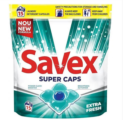 SAVEX 15 шт 2w1 FRESH/капсулы для стирки