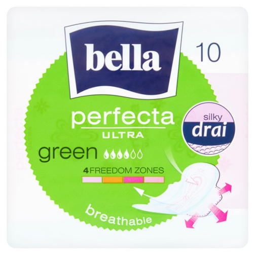 BELLA гигиенические прокладки PERFECTA GREEN 4 капли 10 шт