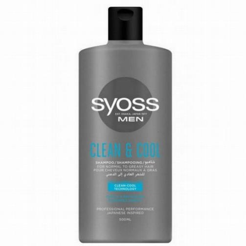 SYOSS MEN шампунь 500мл CLEAN&COOL/для нормальных и жирных волос
