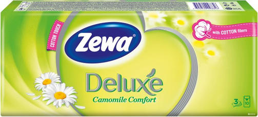 ZEWA DELUXE носовые платочки РОМАШКА 10 шт*10 пачек