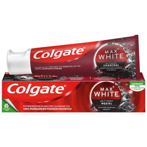 COLGATE 75ML MAX WHITE CHARCOAL/отбеливающая/зубная паста