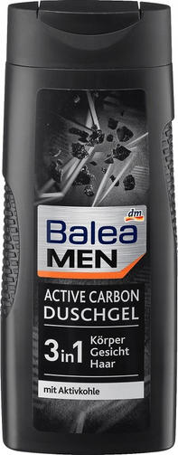 BALEA MEN гель для душа 300ML Active Carbon 3w1/с Активированным углем 3 в 1