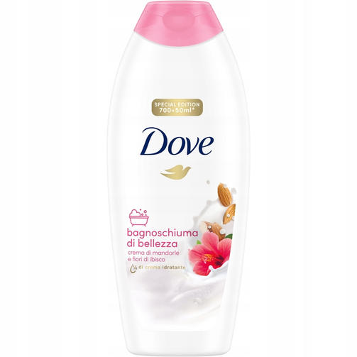 DOVE пенка для купания 750ML ALMOND/миндаль и гибискус