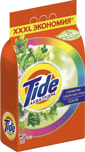 TIDE 6 кг стиральный порошок COLOR Сибирские травы/автомат