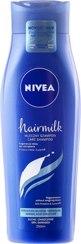 NIVEA шампунь 400ML HAIR MILK NORMAL/для сухих и поврежденных волос