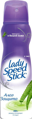 LADY SPEED STICK 150 мл АЛОЭ ЗАЩИТА/дезодорант-спрей