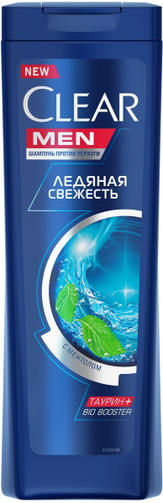CLEAR 400ML шампунь MEN ЛЕДЯНАЯ СВЕЖЕСТЬ С МЕНТОЛОМ