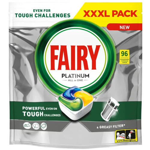 FAIRY 96 шт PLATINUM ALL in ONE LEMON /таблетки для посудомоечных машин 
