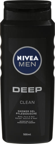 NIVEA гель для душа 500ML MEN DEEP CLEAN/Глубокое очищение